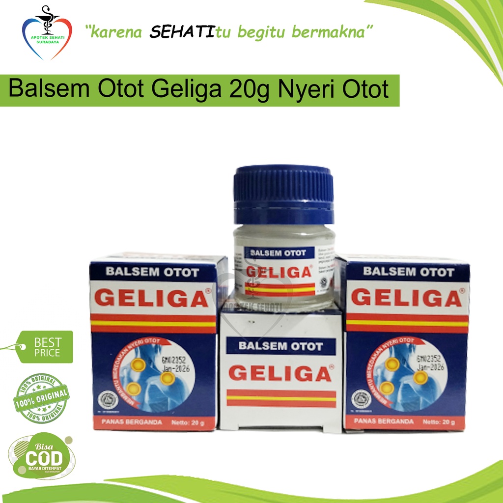 BALSEM OTOT GELIGA 20GR BALSAM GOSOK PANAS PEGAL LINU NYERI SENDI