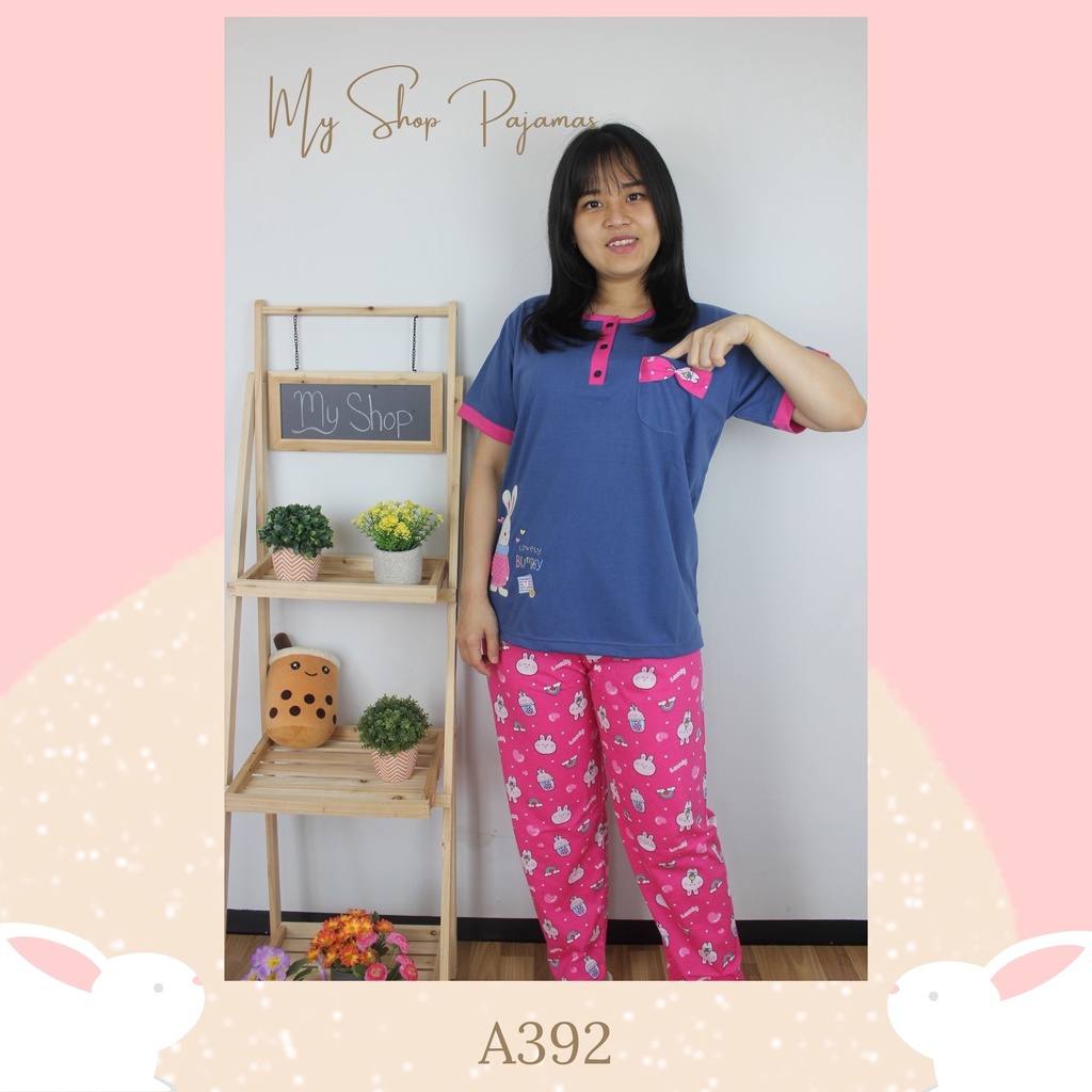 PIYAMA ANNE CLAIRE TANGAN LENGAN PENDEK CELANA PANJANG BAJU PAKAIAN TIDUR BABYDOLL SETELAN DEWASA WANITA SLEEPWEAR PAJAMAS CP-2