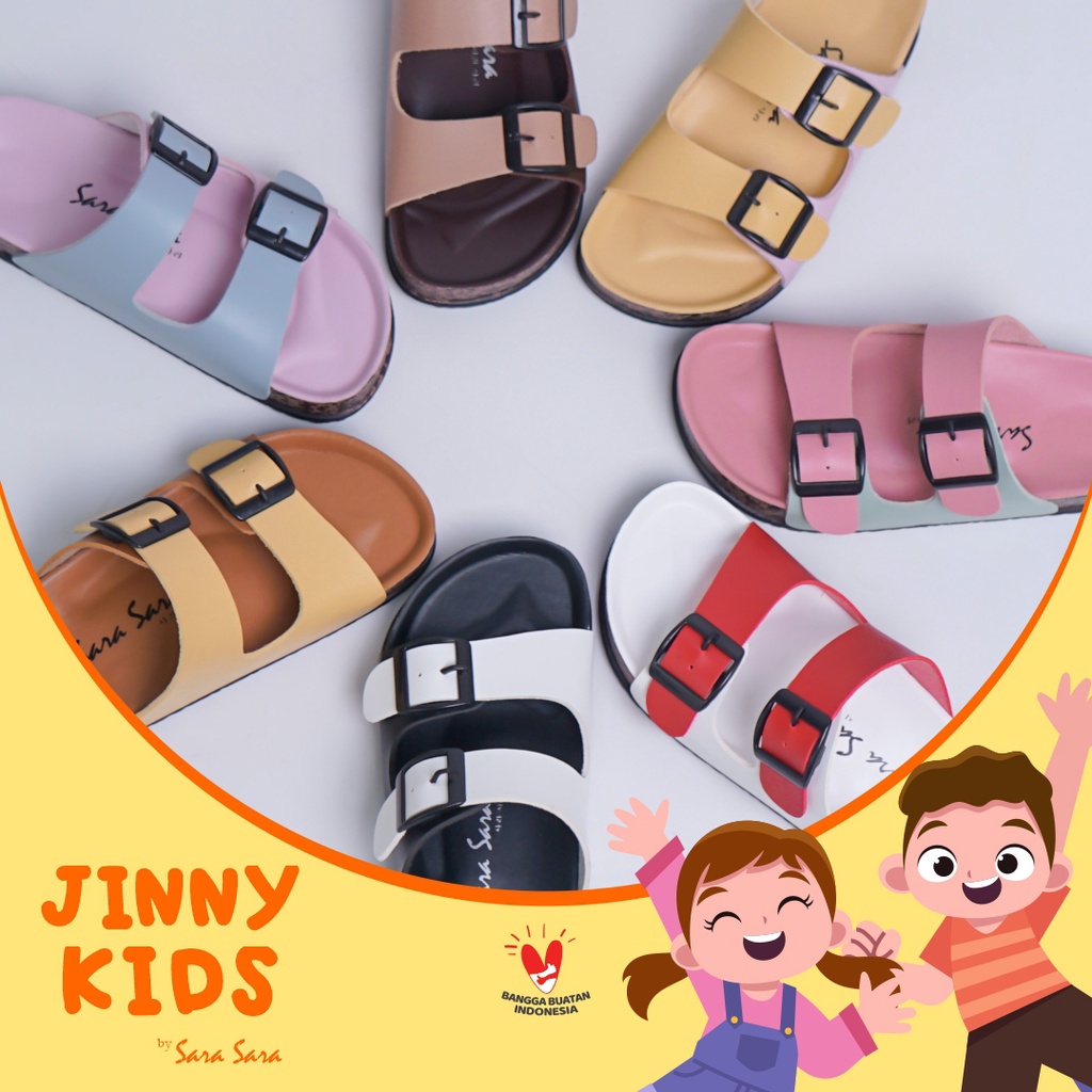 Sara Sara JINNY KIDS A Sandal anak model slop sandal anak perempuan model birken ban dua terbaru