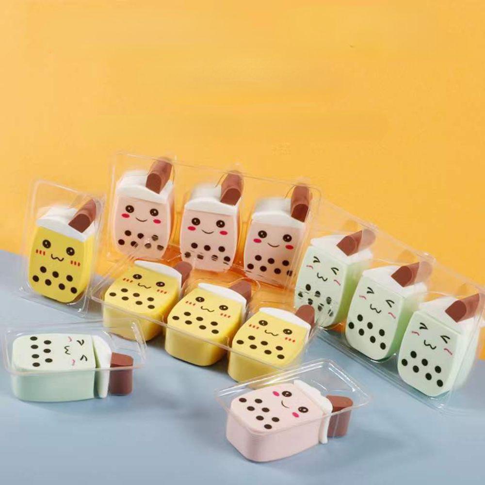 Agustinina Foundation Puff Lucu Lembut Blusher Bentuk Teh Susu Concealer Air cushion Powder Puff