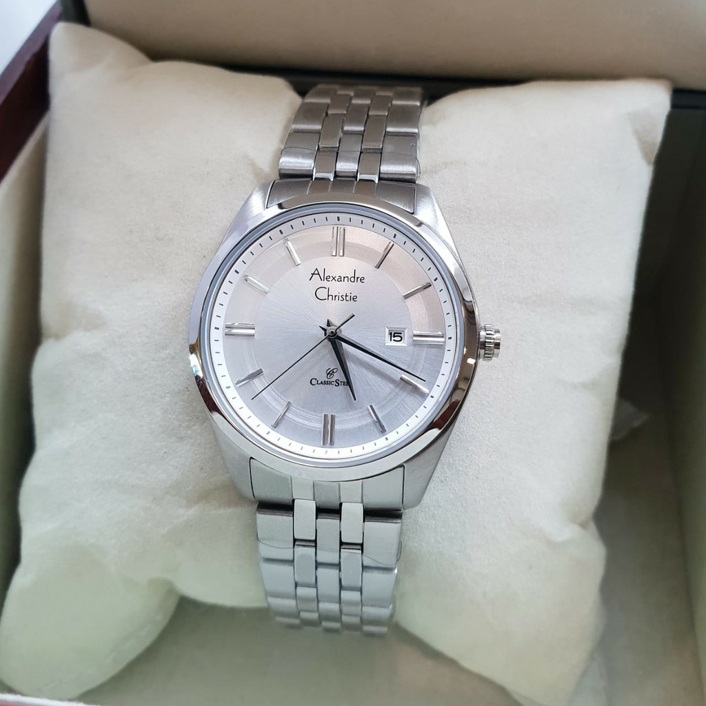 Jam tangan Alexandre Christie AC 8595 wanita original stainless steel silver