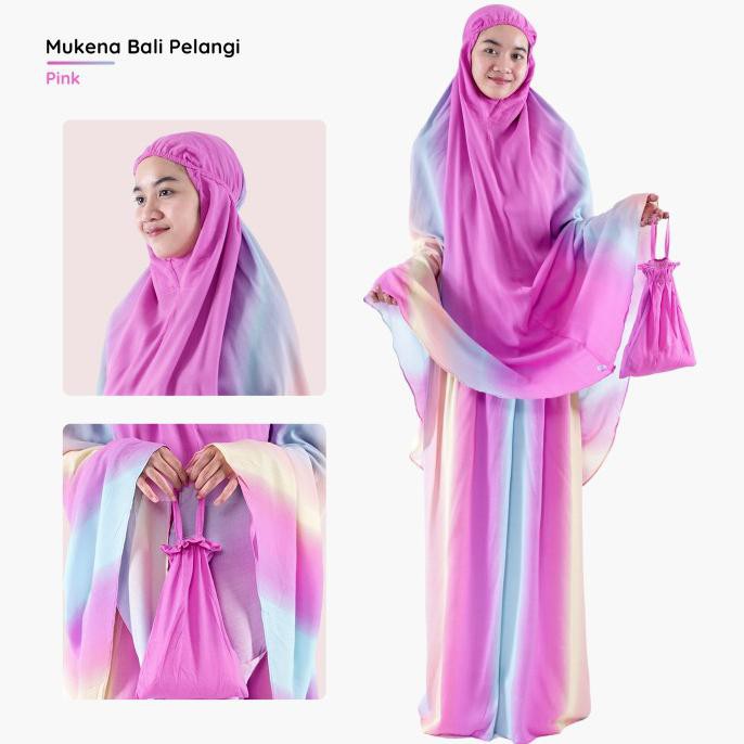 Ori&Terjamin Mukena Bali Jumbo Pelangi - Pink