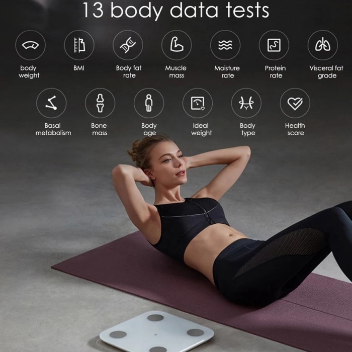 XIAOMI Mi Smart Body Fat Scale 2 LED Timbangan Badan Digital ORIGINAL 13 Data Full Version