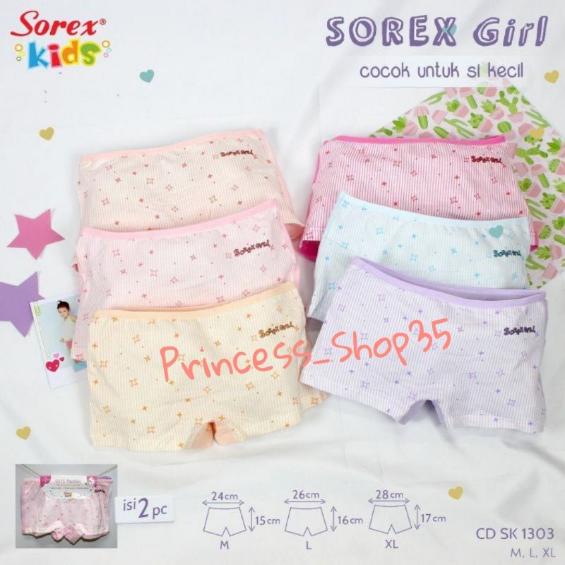 (2pcs) Celana Dalam Anak Perempuan Sorex Cd Anak Sorex Cewek Hotpant Anak Sorex