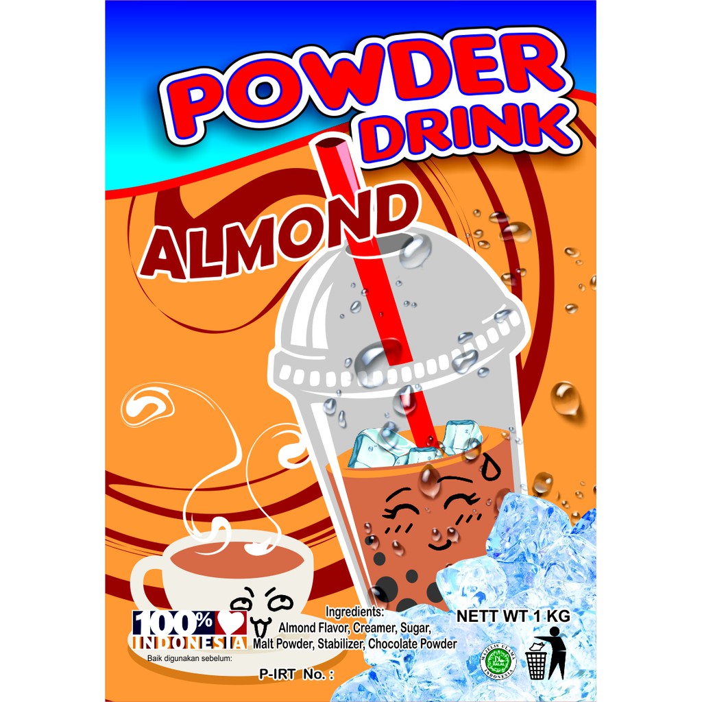 Bubuk Minuman Bubble Powder Drink Almond ORIGINAL Javaland 1kg