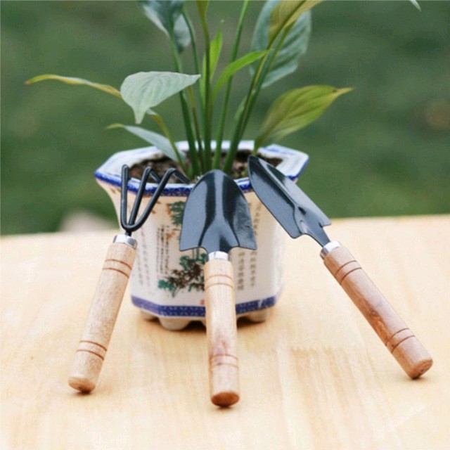 Set Sekop Garpu Cangkul Mini 3in1 Alat Taman Berkebun Gunting Dahan Garden Tools Kecil Besar