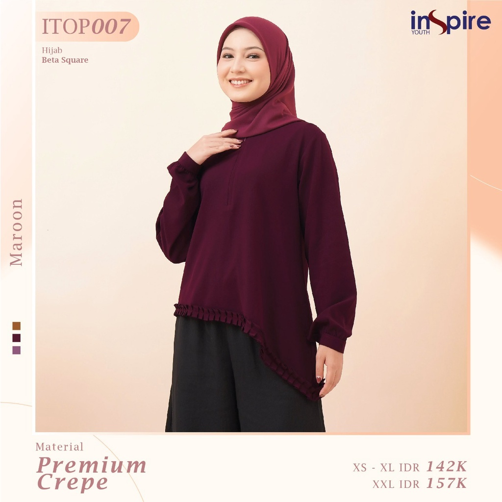 Inspire Top ITOP 07 Bahan Premium Crepe Atasan Wanita Simpel Polos Casual Modern