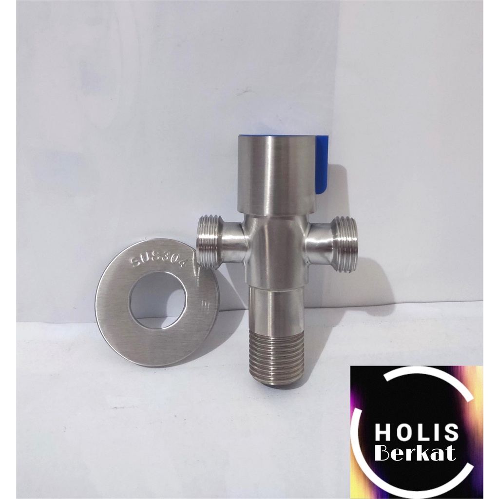 Stop Kran / Keran Shower Cabang 2 Drat 1/2 Inch Stainless Steel