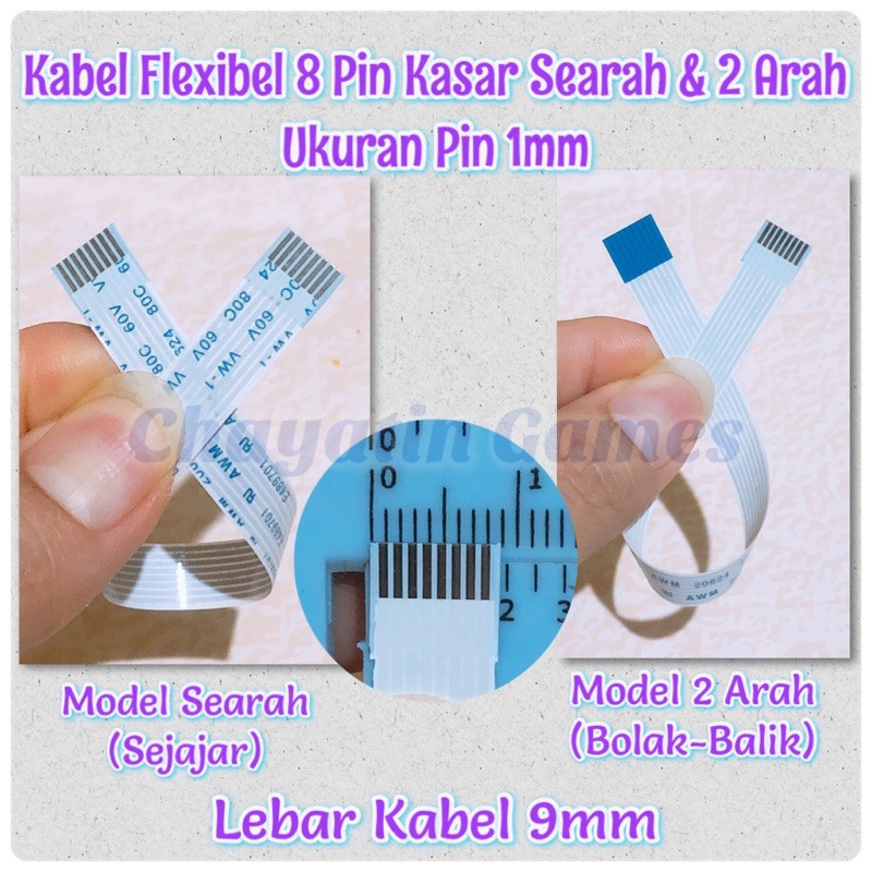 kabel Flexibel Touchpad Laptop 8 Pin Kasar Panjang 15cm Ukuran Pin 1mm