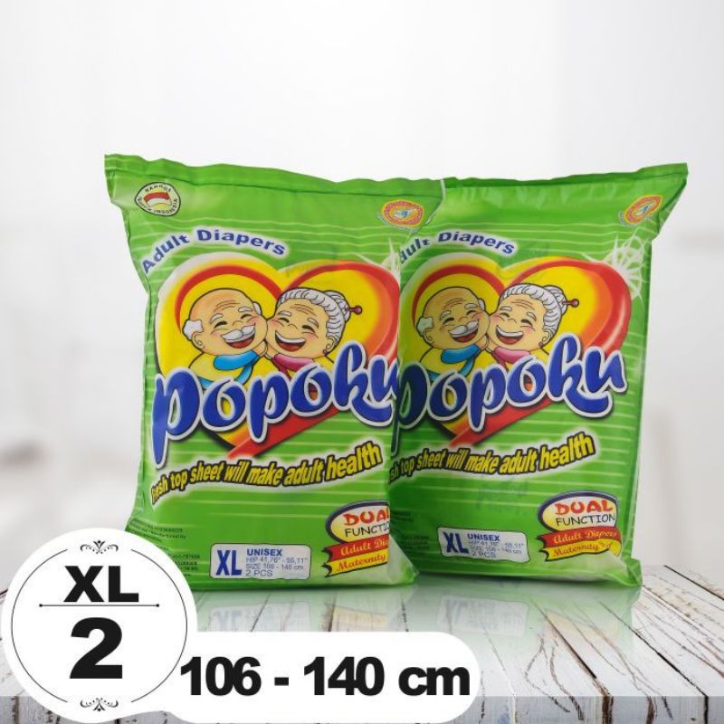 POPOKU Popok Dewasa Tipe Perekat (POPOKU Adult) Size XL isi 2pcs