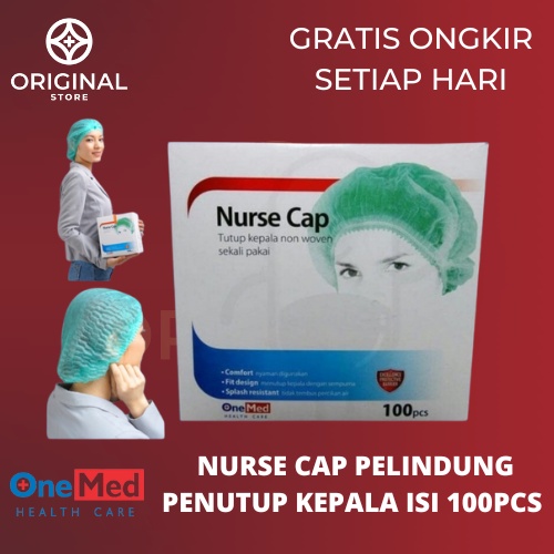 NURSE CAP TOPI PERAWAT PENUTUP KEPALA ONEMED 100pcs