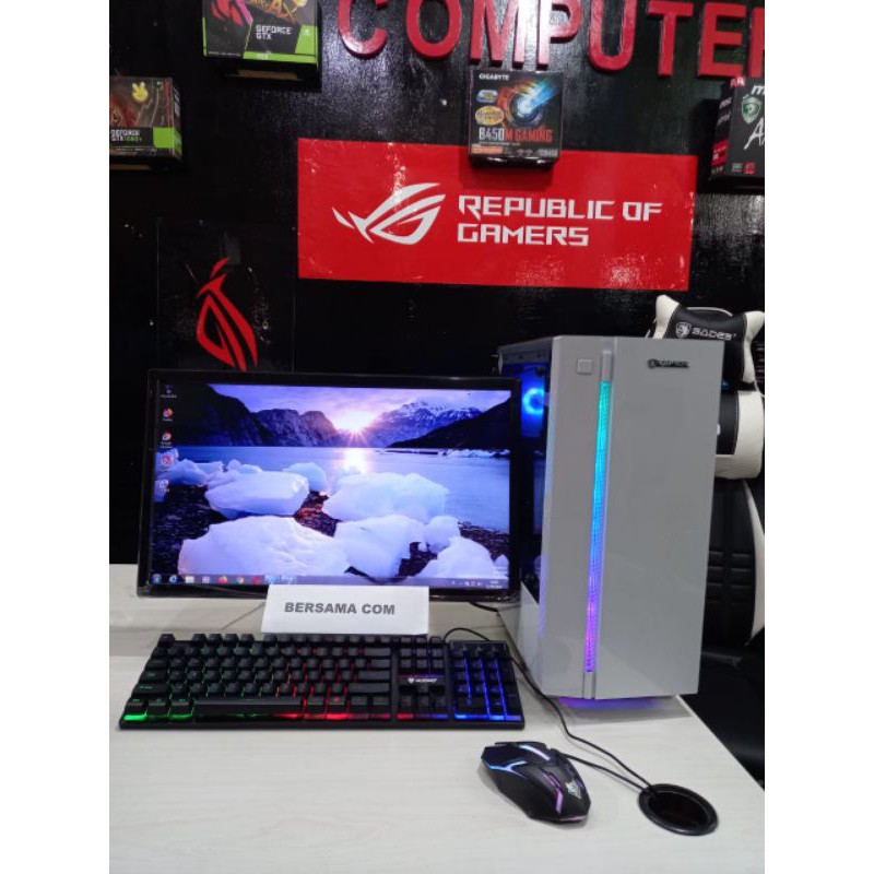 PC gaming i5 Ssd 120 gb monitor 24 in siap pakai