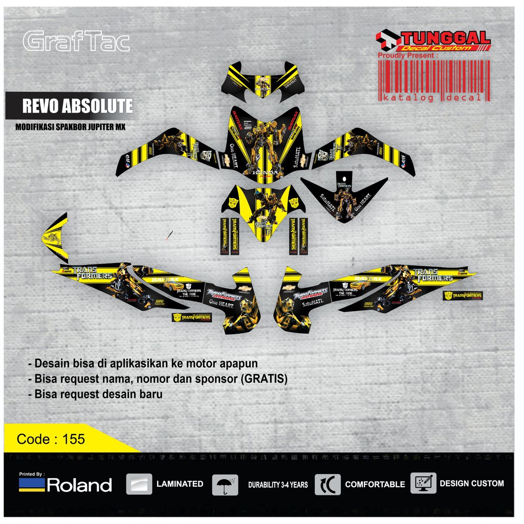 DECAL  HONDA REVO ABSOLUTE - modifikasi spakbor jupiter mx