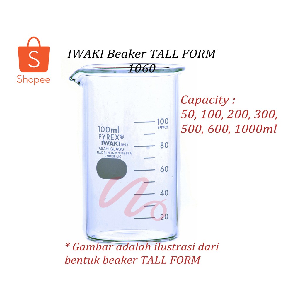 Beaker Tall 100ml IWAKI | Gelas Kimia 1060BK100