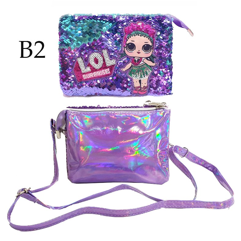 PROMO Tas Selempang Bahu / Fashion Anak Tas Sequin Usap Payet ManiK2 Anak Kembar &amp; Kuda Ajaib IMPORT