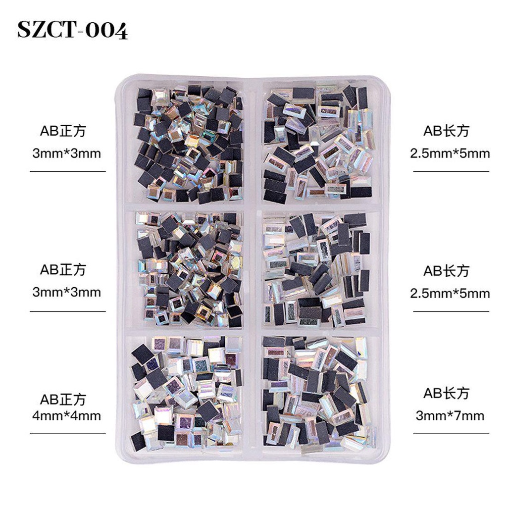 MXBEAUTY Nail Art Rhinestones Warna-Warni Cermin Aksesoris Permata Batu Flatback Manik-Manik AB Kristal Manicure Charms