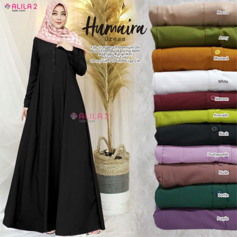 Humaira Dress Gamis Ori Baju Wanita Dress Panjang