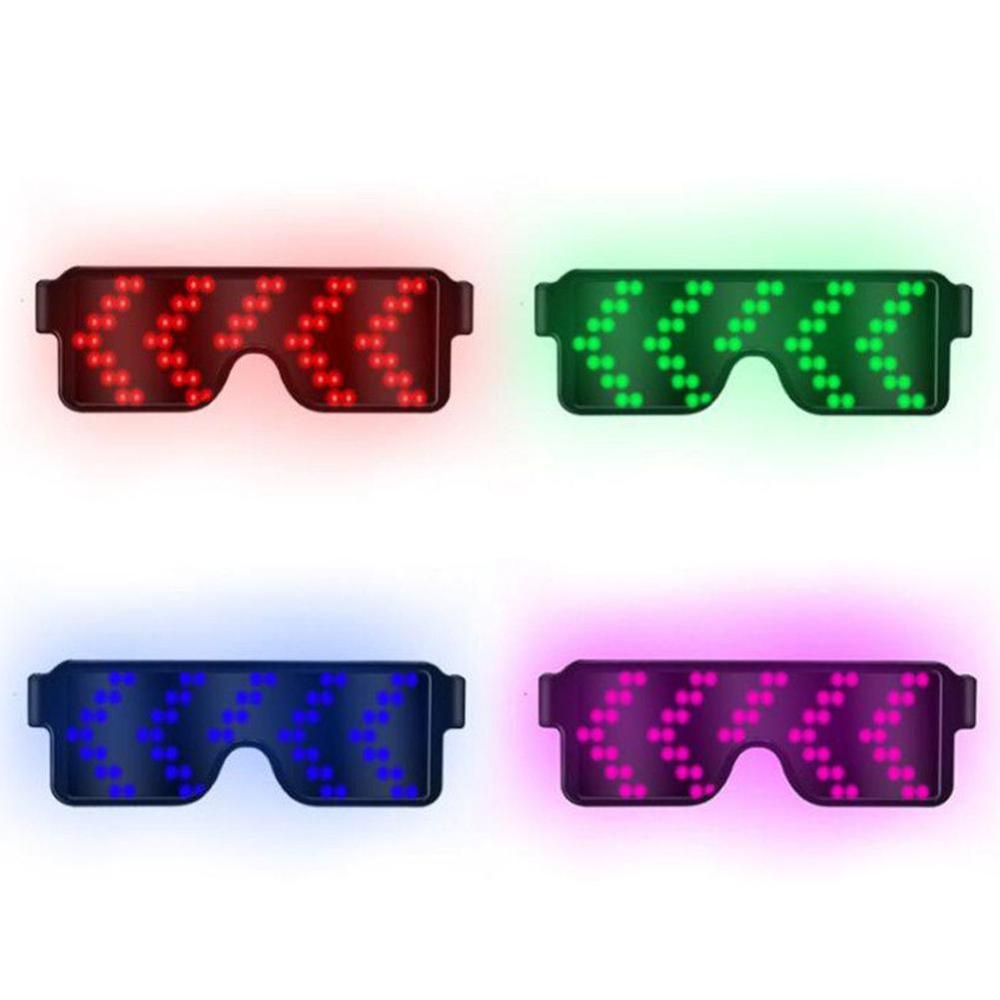 Timekey F3P4 Kacamata Lampu LED USB Rechargeable Dengan 8 Mode Animasi Untuk Halloweennatalfestival