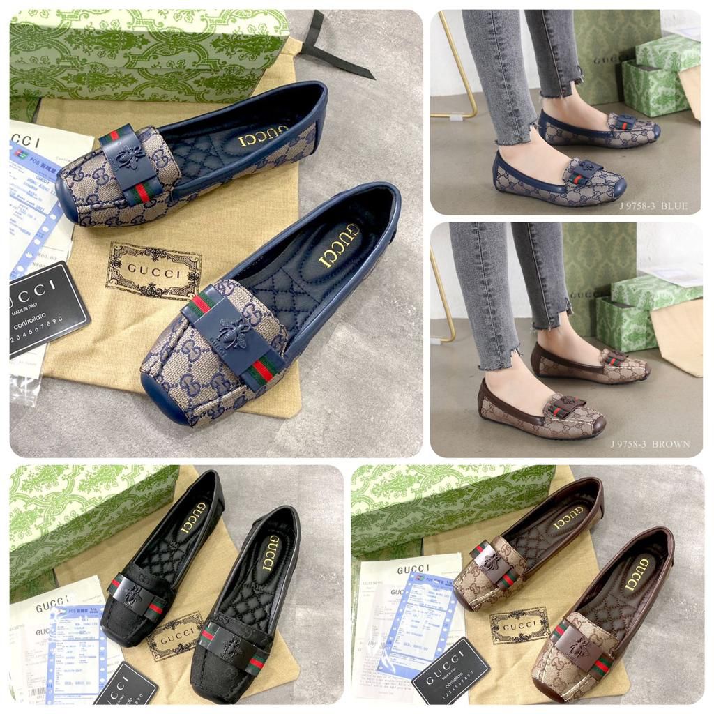 SEPATU IMPOR GUCCI FLAT SHOES 9758-3 SEMPREM QUALITY