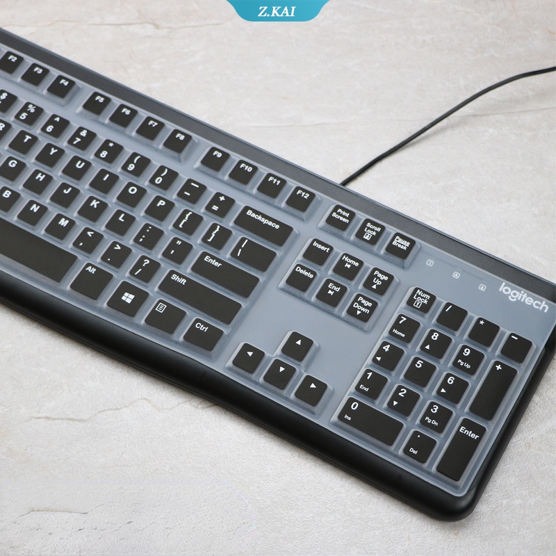 Case Pelindung Keyboard Alfabet Inggris Bahan Silikon Tahan Air Untuk Logitech Mk120 K120