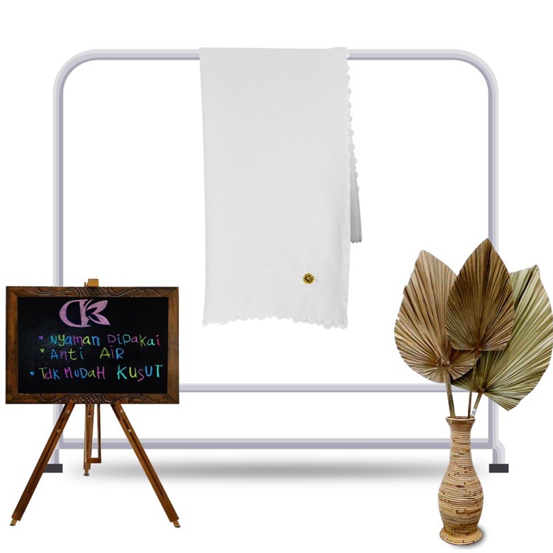 Hijab Voal Superfine Waterproof Laser Cut - WHITE