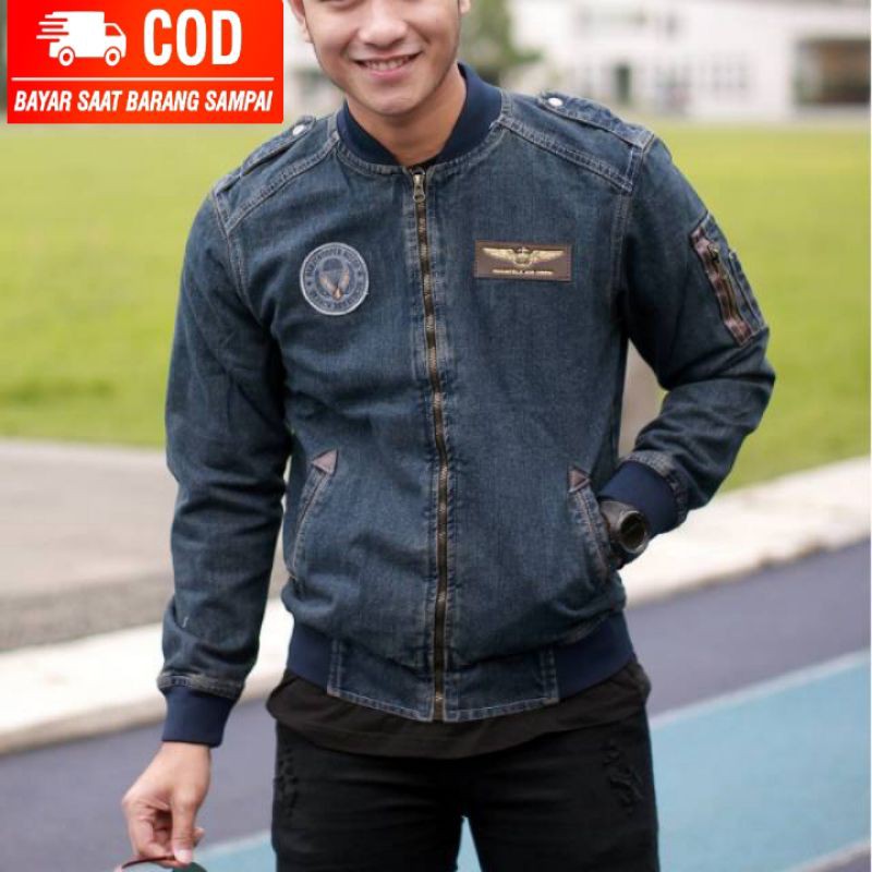 (BISA BAYAR DI TEMPAT ) bomber jeans rf / jaket bomber / jaket jeans