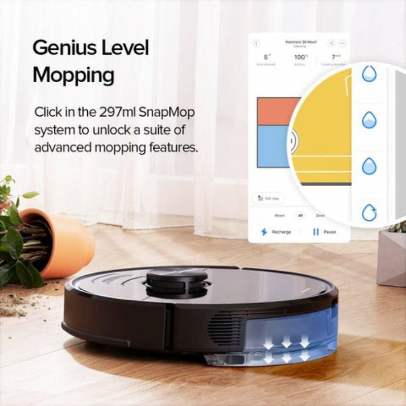 Roborock S6 MaxV Robot Vacuum Cleaner Penyedot Debu dan Pel