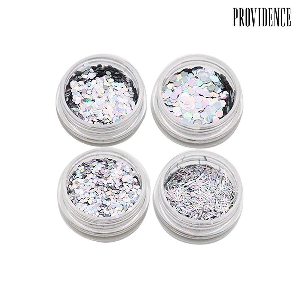 Providence 4 Kotak Payet Glitter Heksagonal Untuk Dekorasi Nail Artmanicure Diy