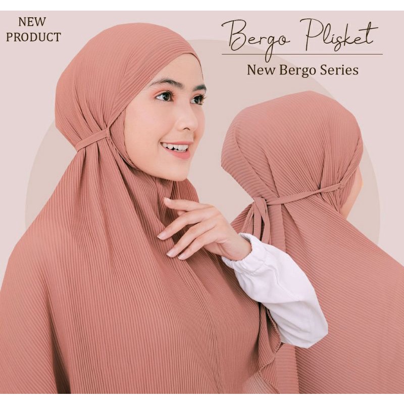 Bergo full plisket/ hijab bergo dewasa