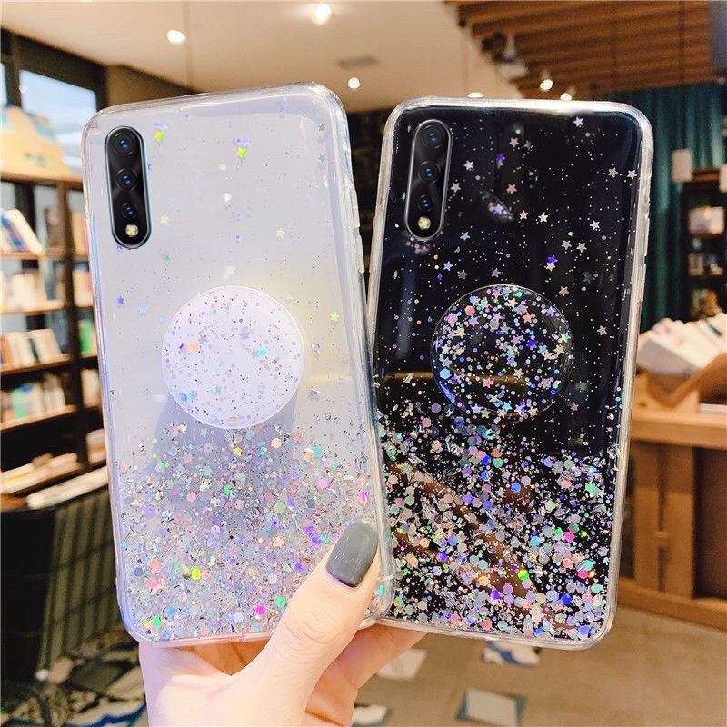 Glitter Vol Case Popsocket iPhone Oppo Vivo Xiaomi Samsung Realme 7 7i 7pro M51 S20Fe s20 fe A33 A53