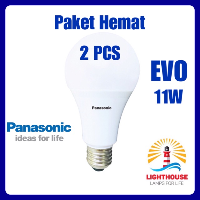 Paket Duo Panasonic Led Evo 11W Putih Bohlam Led