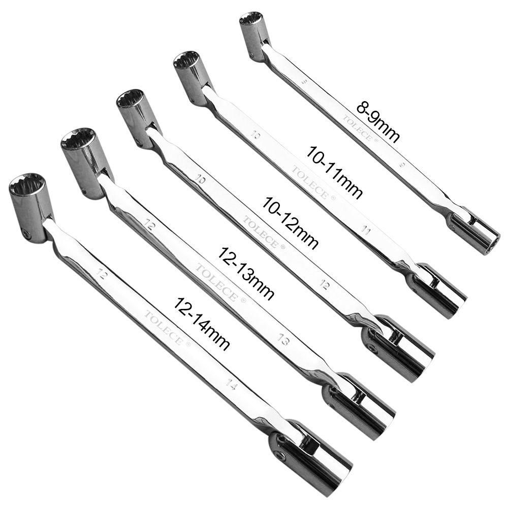Kunci Pas SOLIGHTER Barang Olahraga Tahan Lama Kepala Fleksibel Ganda AutoRepair Alat Aksesoris Bersepeda Hand Tools Rotary Socket Spanner