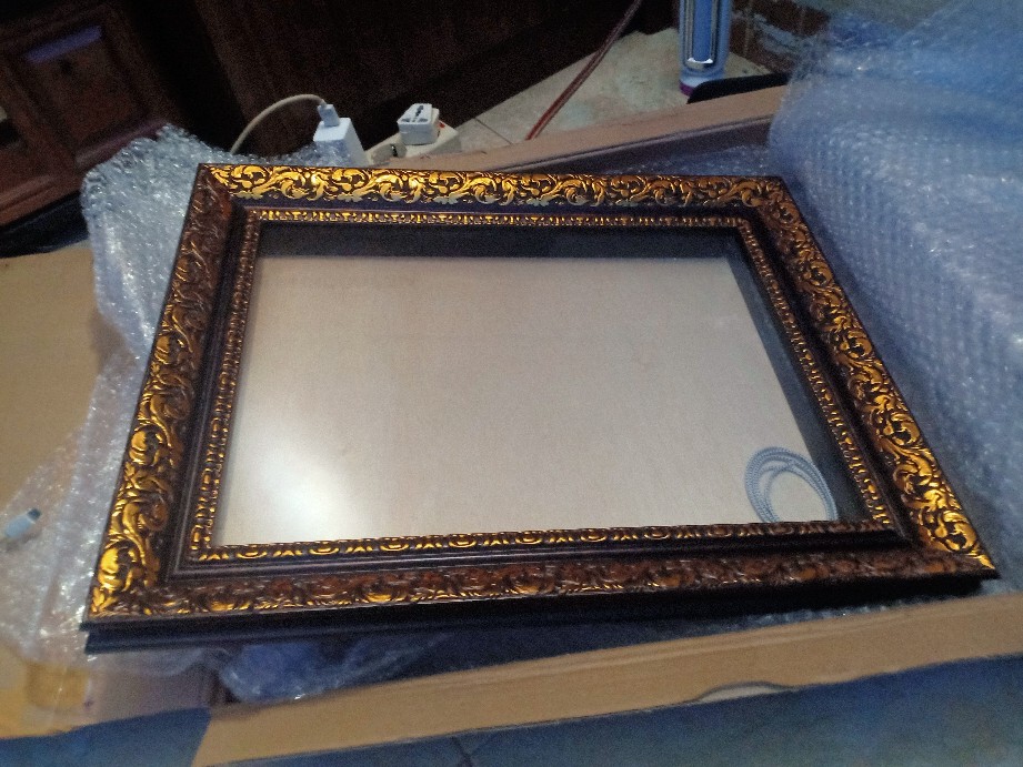 Tipe 518 - Pigura Mahar Ukir Coklat Gold Uk. 30x40 - Pigora 3d - Frame Mahar