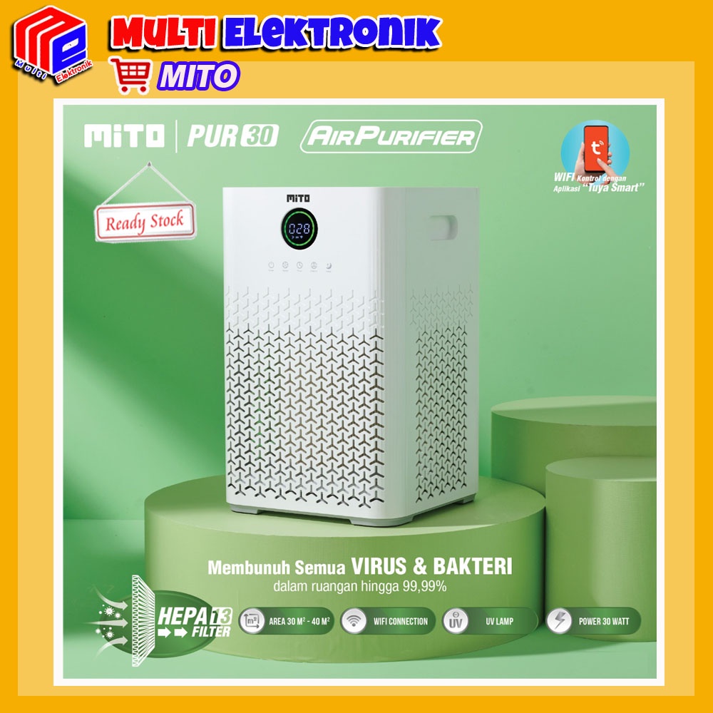 Mito Alat Penyaring Udara Smart PUR 30 Koneksi WIFI ANDROID IOS - Mito Smart Air Purifier