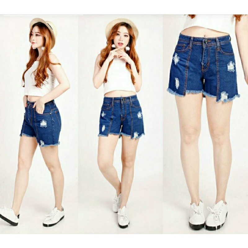 Celana hotpants frontline Ripped premium size 27-34