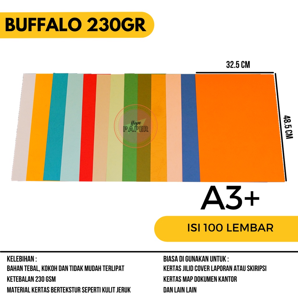 

Kertas Jilid A3 Plus Buffalo isi 100 lembar / Kertas Buffalo A3 Plus / Kertas Cover A3 Plus