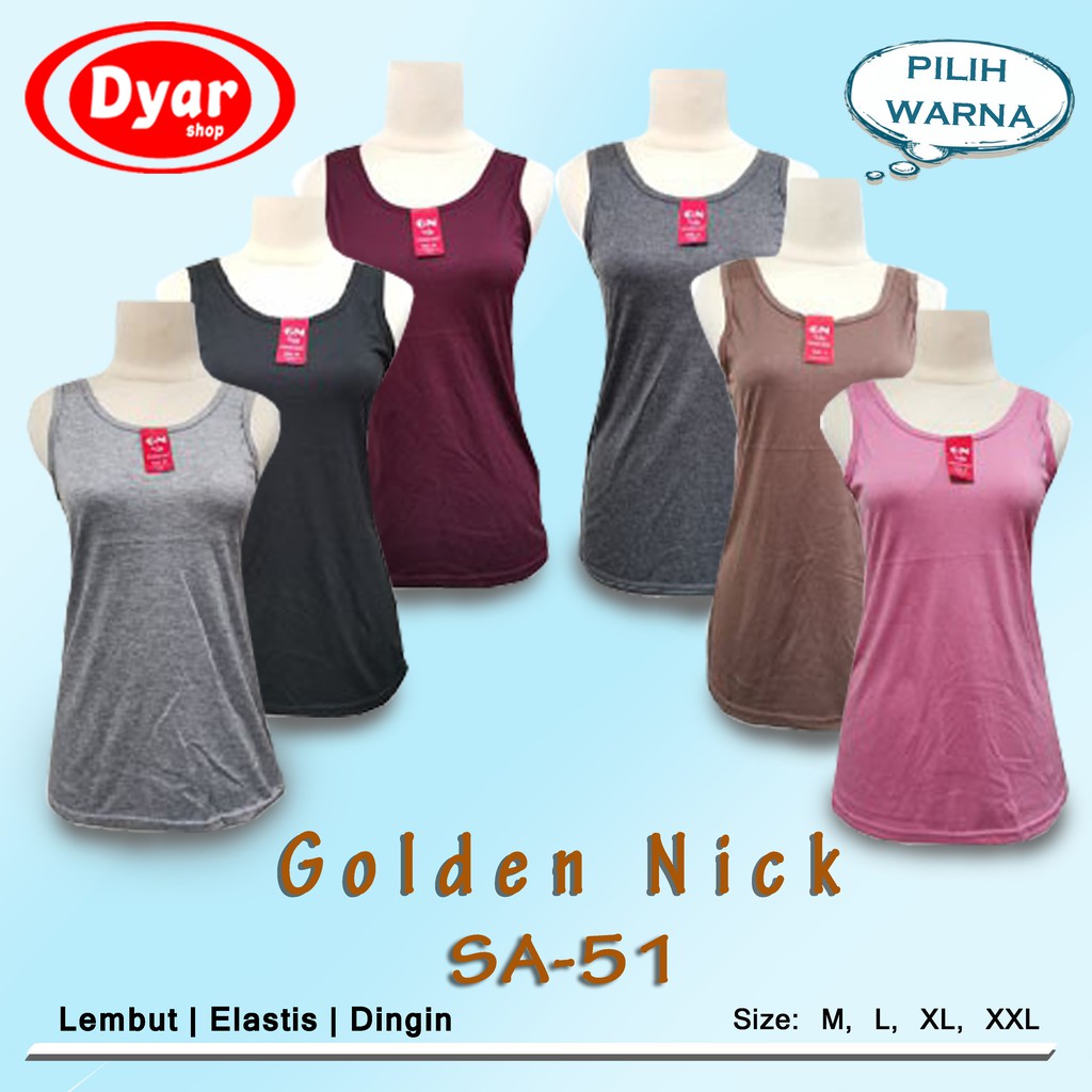 Tanktop Tali Lebar GOLDEN Nick | Tangtop warna Tali Lebar