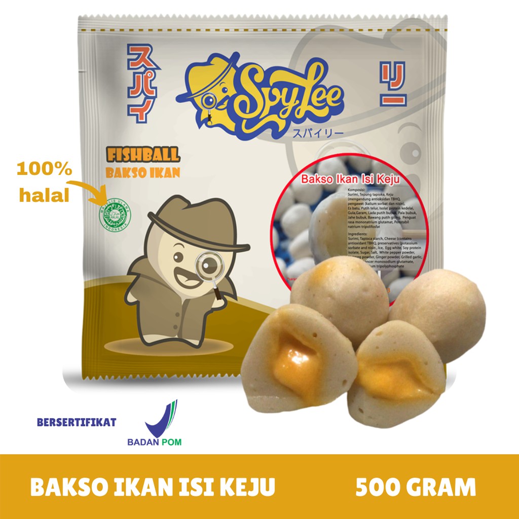 [FROZEN FOOD SPYLEE] BAKSO IKAN ISI KEJU ISI 26-29 (500GR) MAKANAN INSTAN BAKSO SOSIS BPOM HALAL