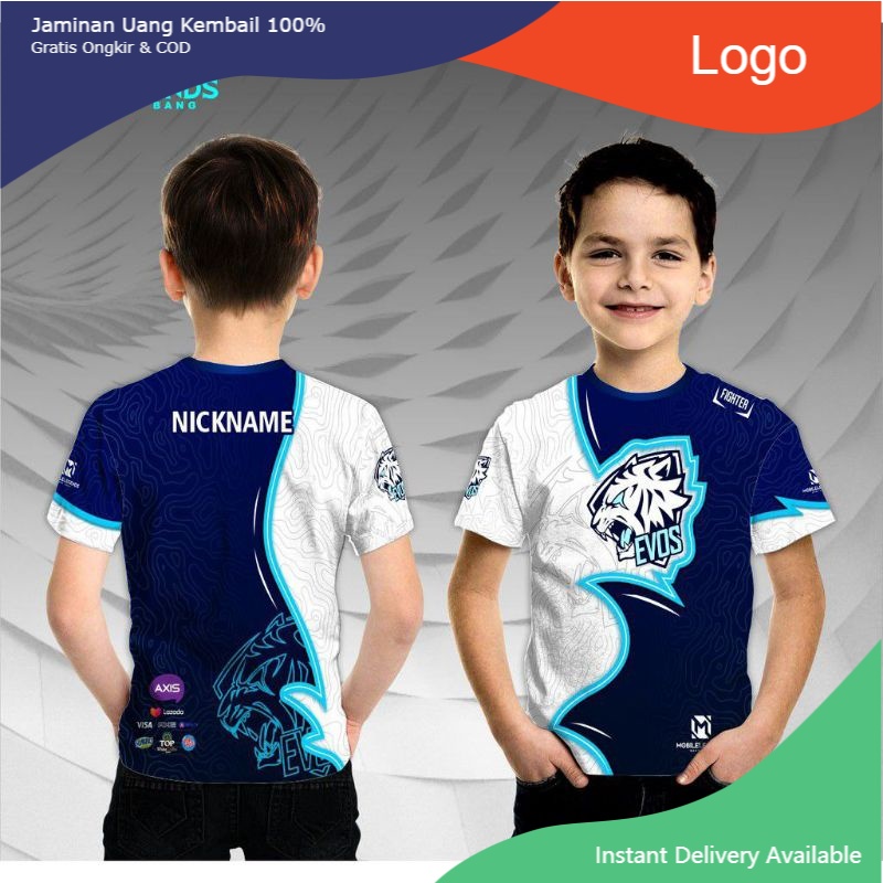 Baju Kaos Jersey Evos ML Jersey game Mobile Legend Anak