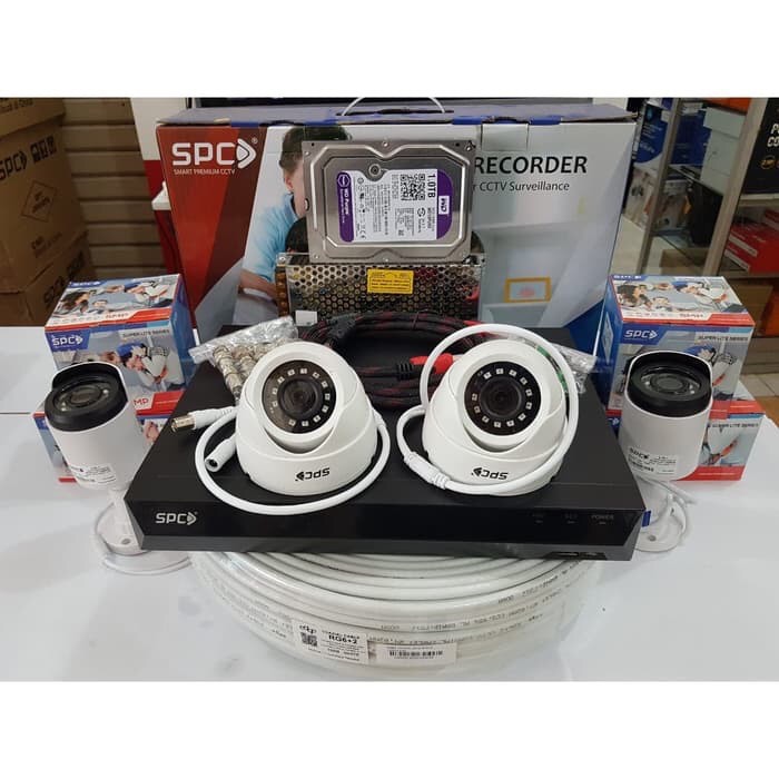 Paket Heboh CCTV SPC 5MP 4 Channel Fullest Siap Pasang