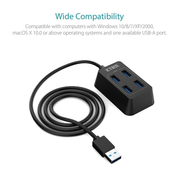 icybox hu4568 usb 3.0 hub 4 port mini