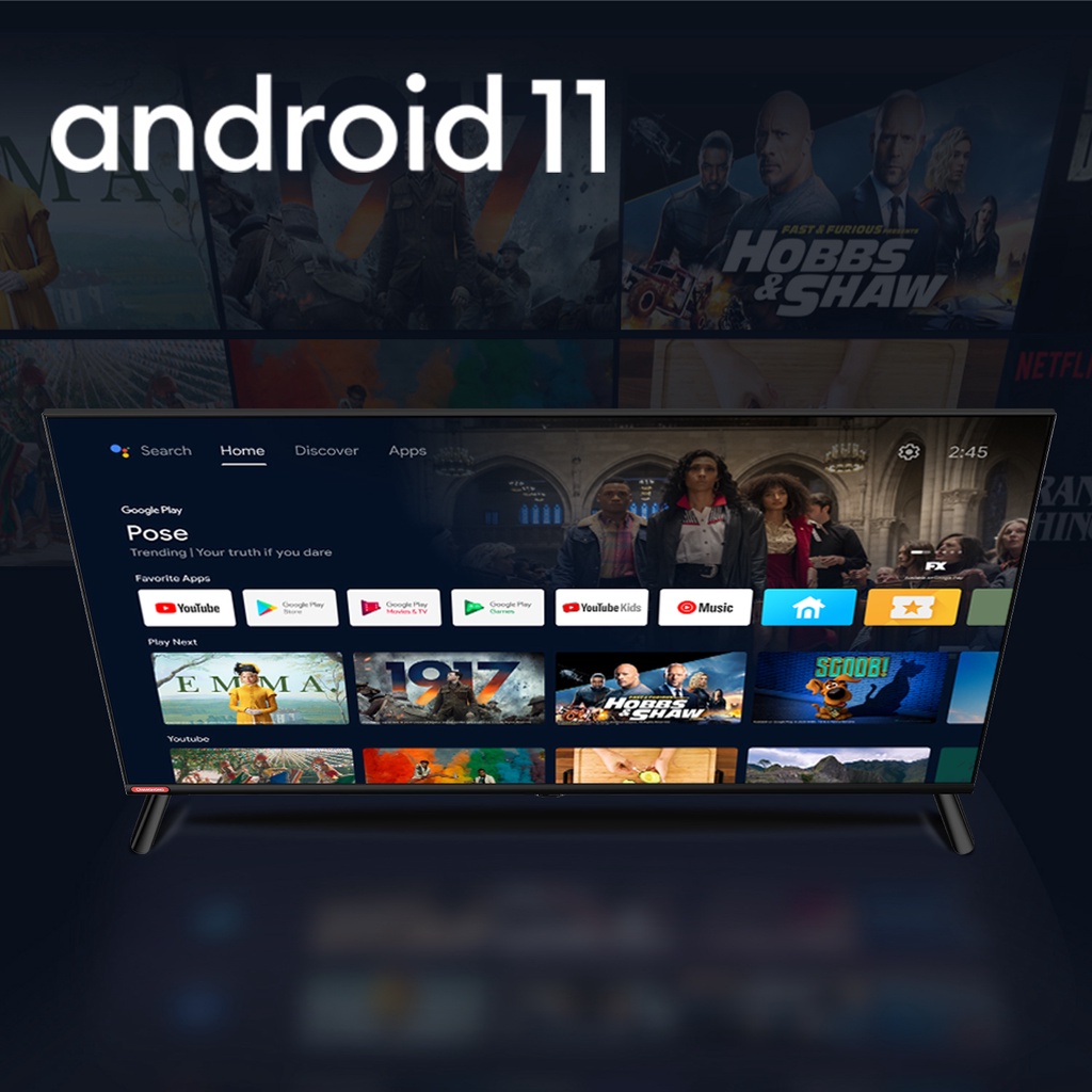 NEW Changhong 40 Inch L40G7N Android 11 Frameless Smart TV Digital LED TV FHD -Netflix-Youtube-Go,ogle Pl,aystore