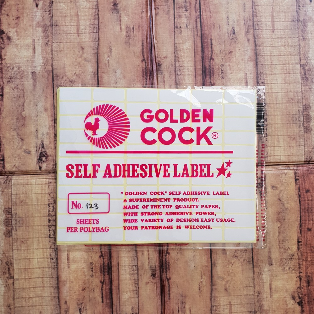 Label Golden Cock No. 123 - Self Adhesive Label 123 - Sticker