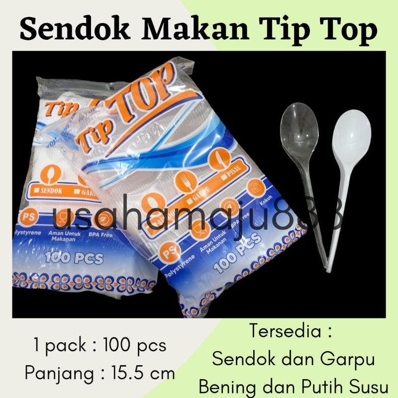 Jual Sendok Garpu Makan Plastik Bening Dan Putih Susu Tip Top Murah