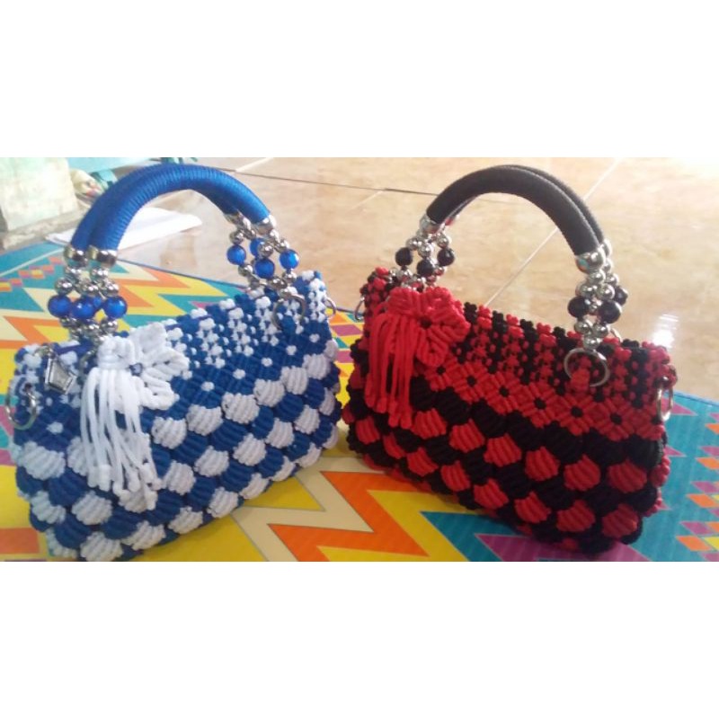 TAS ANYAMAN TALI KUR HOME MADE