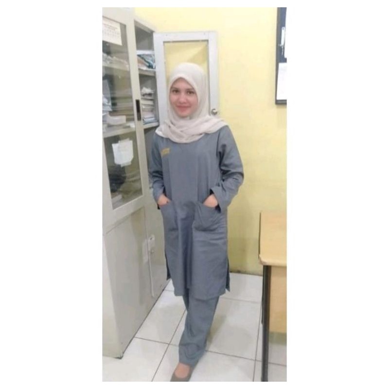 baju Oka tunik/ SETELAN tunik/baju medis/Tunik Polos Wanita Terbaru Tunik Harian Tunik Simple Tunik 