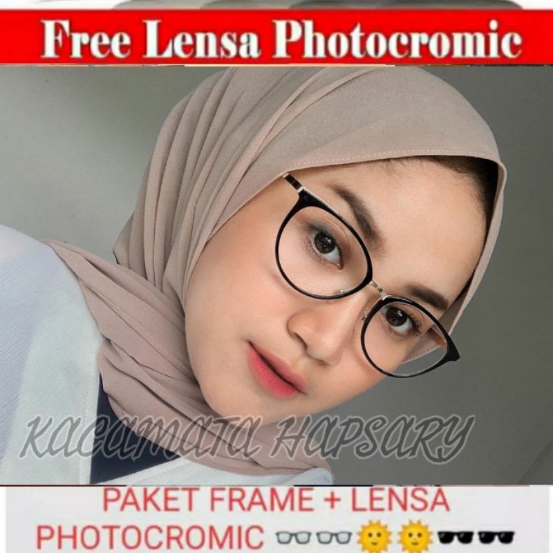 FRAME KACAMATA MINUS ANTI RADIASI | FREE LENSA PHOTOCROMIC | KACAMATA WANITA 1770 | KACAMATA ANTI UV