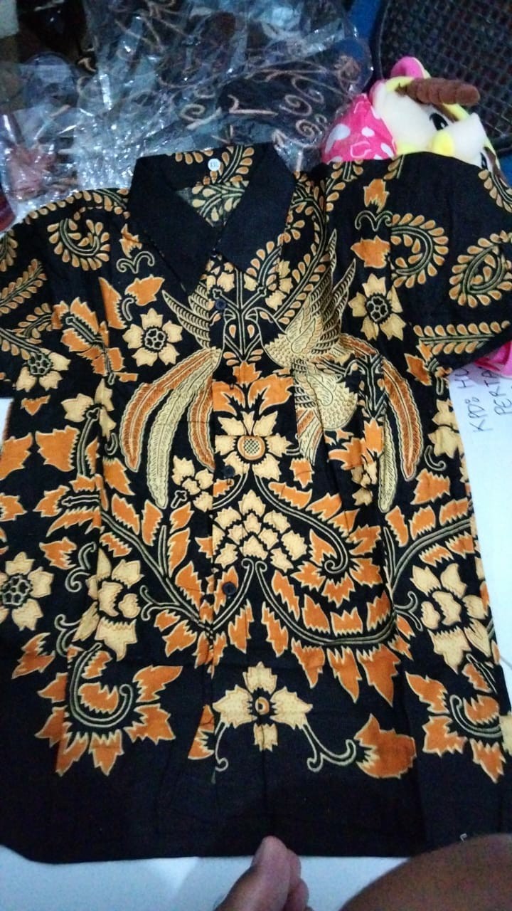 Batik Couple Keluarga Sania Ruffle Ori Ndoro Jowi Dnt Motif Pari Ngadek