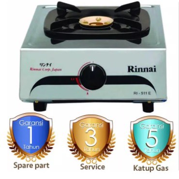 Rinnai Kompor Gas 1 Tungku RI-511E Body Stainless Steel