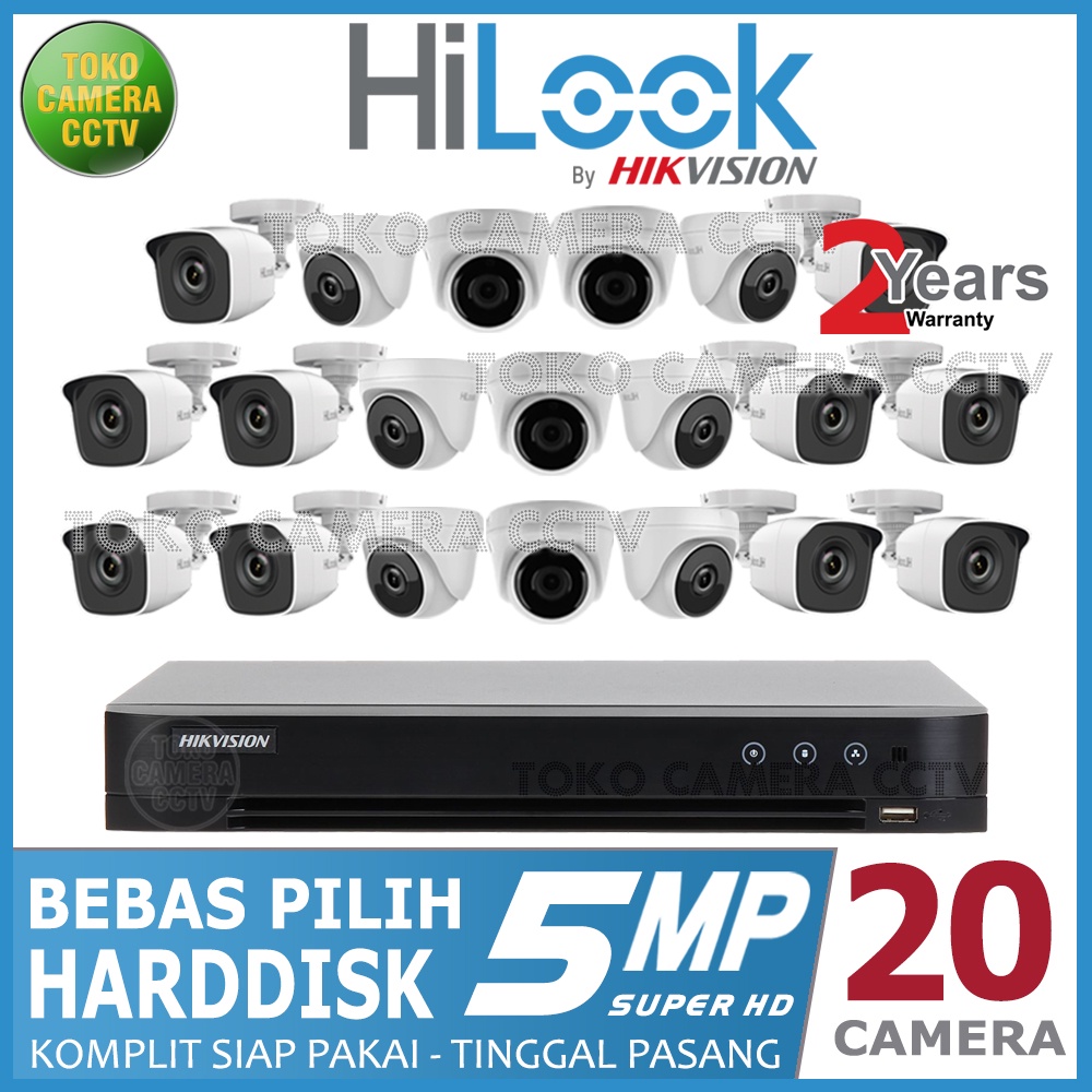 PAKET CCTV HILOOK 5MP 32 CHANNEL 20 KAMERA